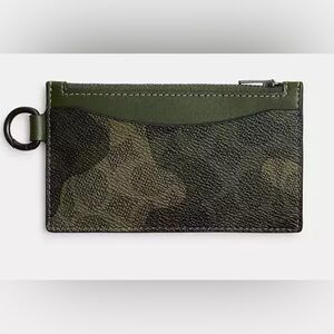 Coach Zip Card CaseIn Signature Camo Print